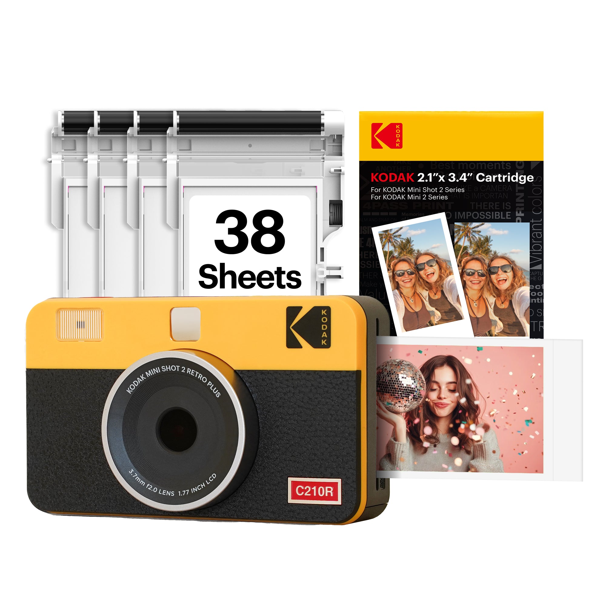 KODAK Mini Shot 2 Retro 2.1x3.4 Inch C210R 38 Sheet Bundle