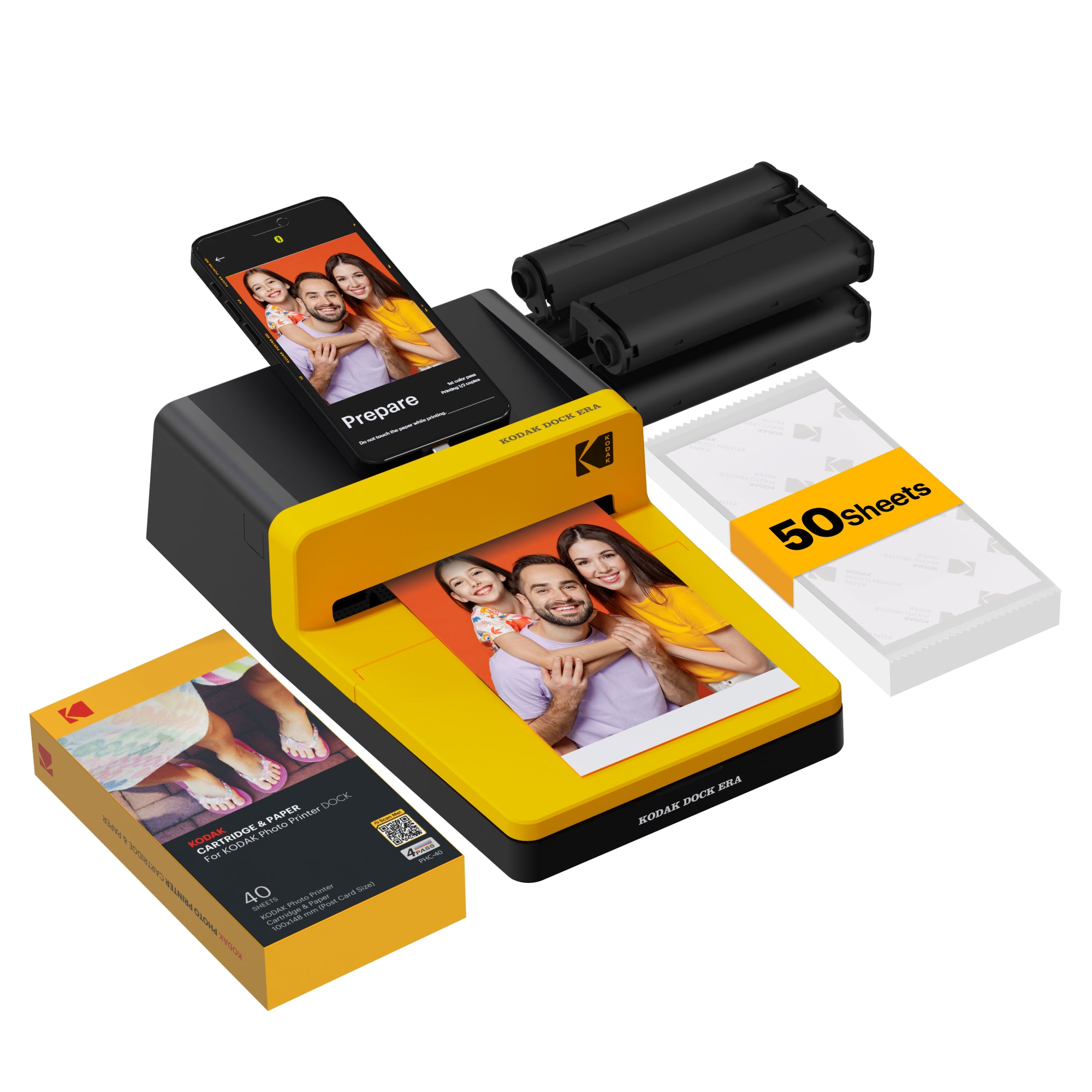 KODAK Dock Era 4x6 Inch D600 Photo Printer 50 Sheet Bundle