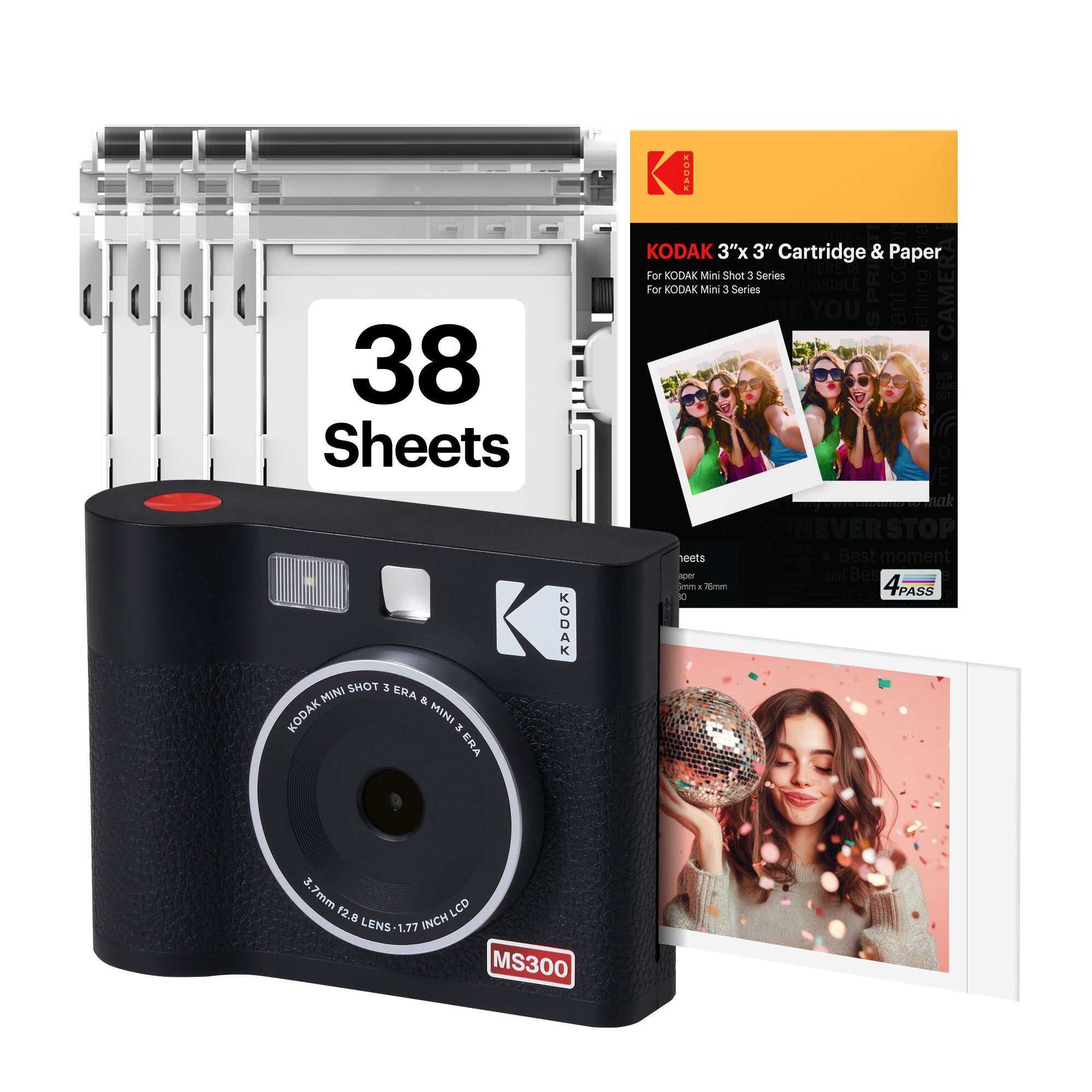 KODAK Mini Shot 3 Era 3x3 Inch MS300 38 Sheet Bundle