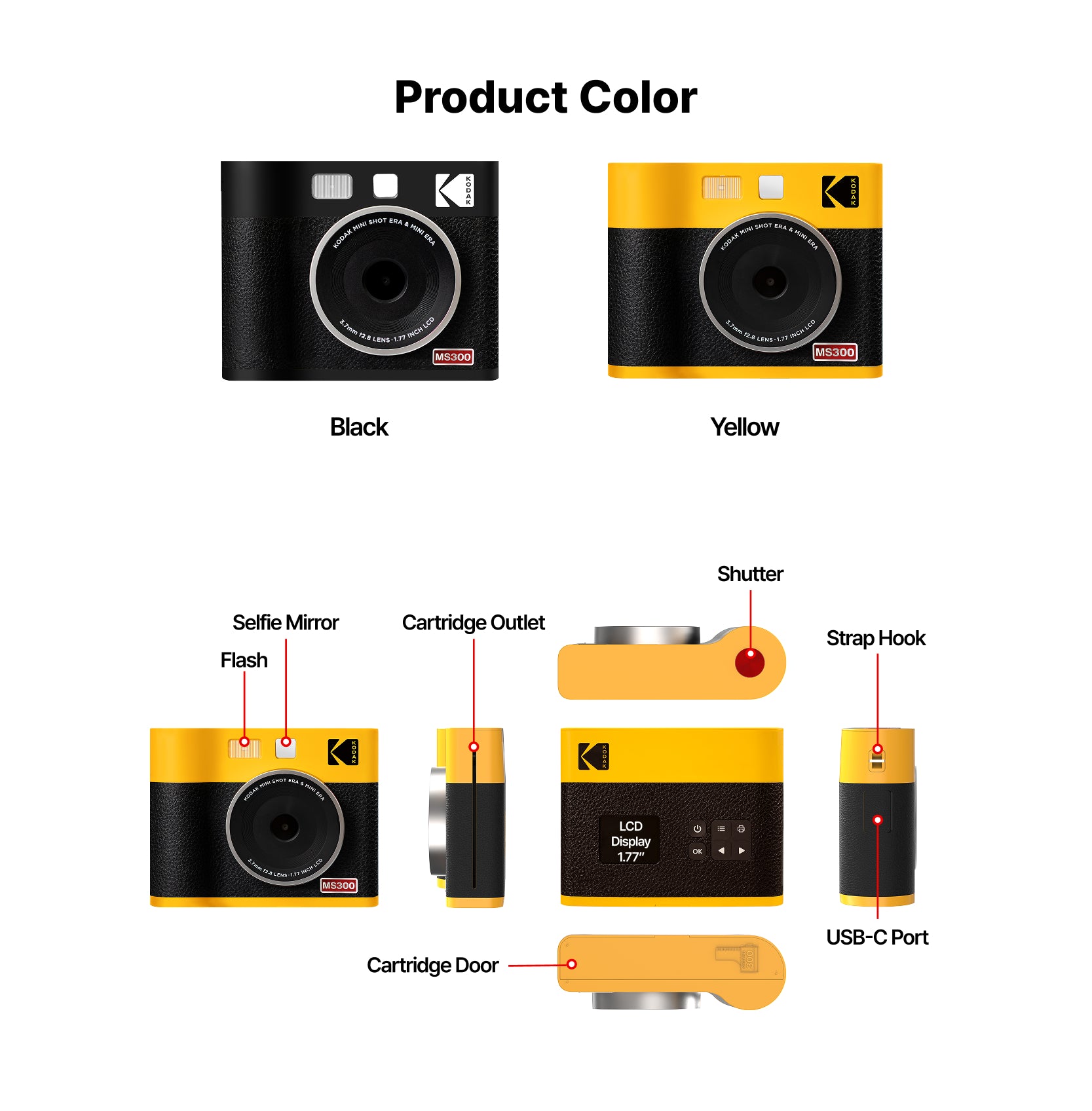 KODAK Mini Shot 3 Era 3x3 Inch MS300 38 Sheet Bundle