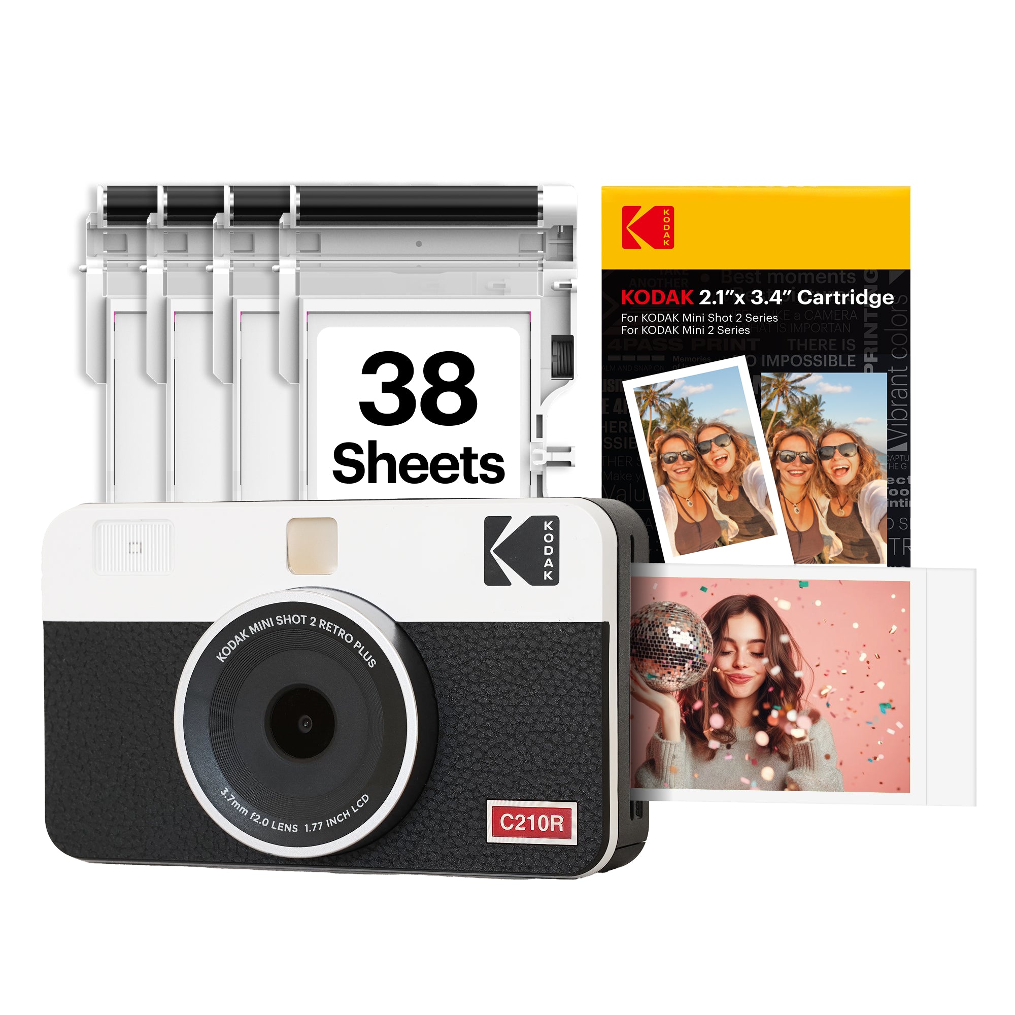 KODAK Mini Shot 2 Retro 2.1x3.4 Inch C210R 38 Sheet Bundle