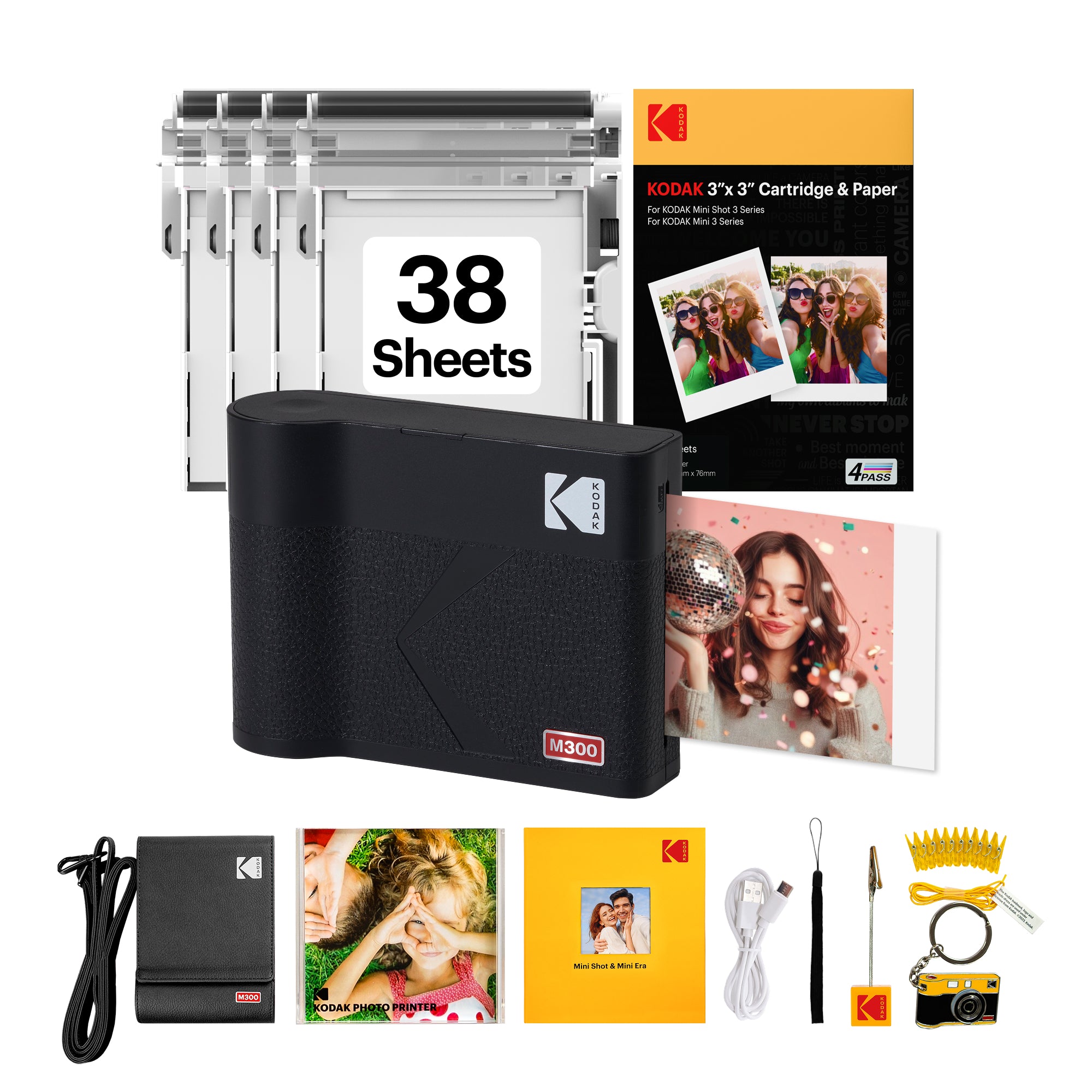 KODAK Mini 3 Era 3x3 Inch M300 38 Sheet Gift Bundle