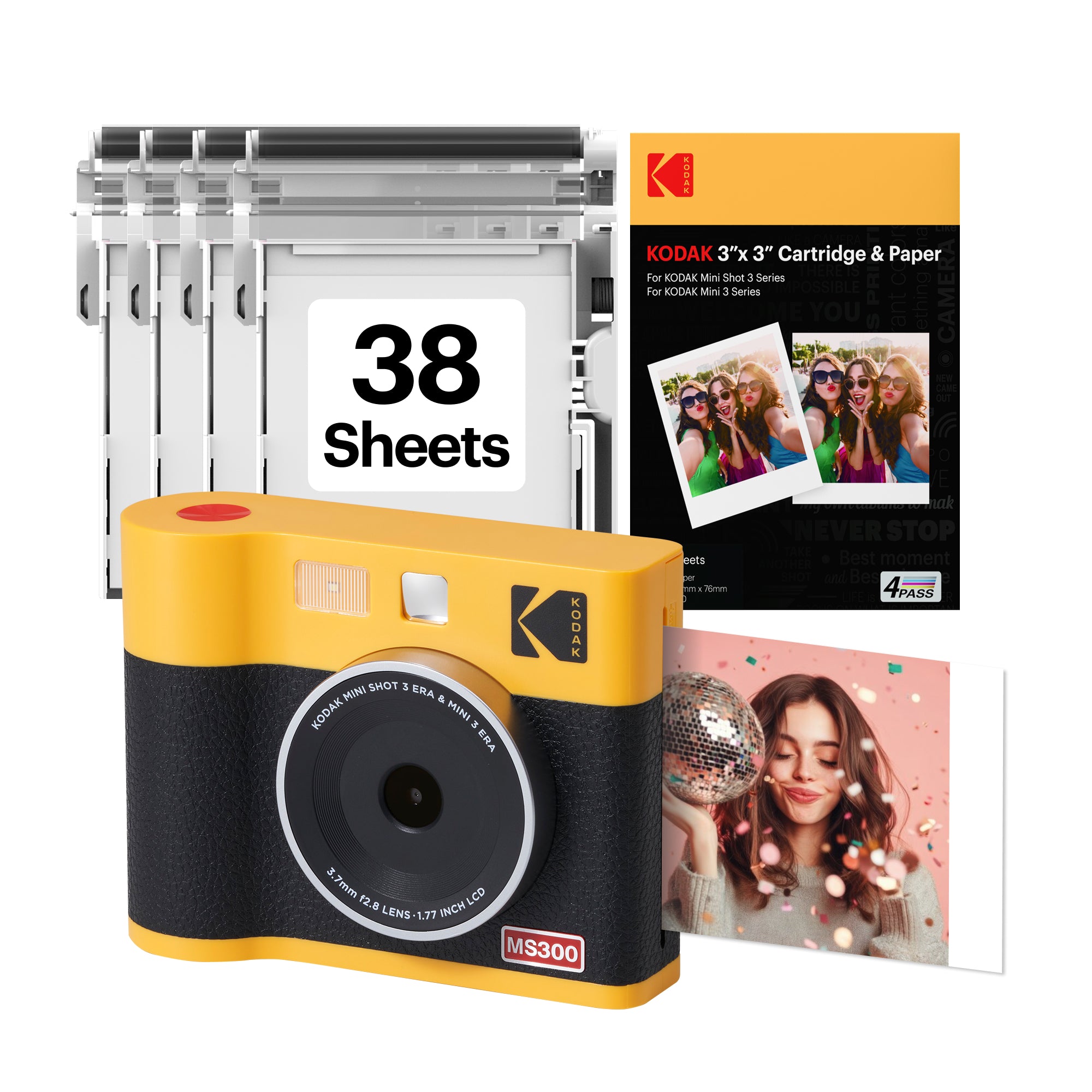KODAK Mini Shot 3 Era 3x3 Inch MS300 38 Sheet Bundle